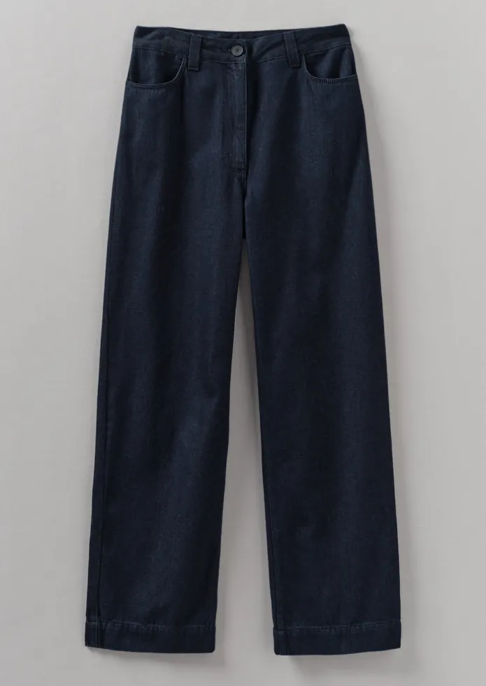 Indigo Denim Slim Leg Trousers
