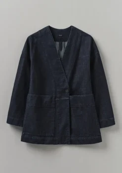 Indigo Denim Wrap Jacket