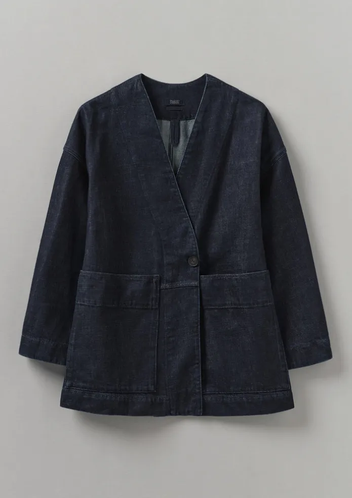 Indigo Denim Wrap Jacket