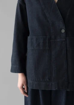 Indigo Denim Wrap Jacket