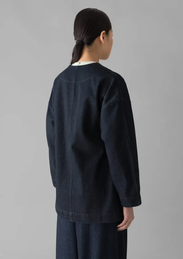 Indigo Denim Wrap Jacket