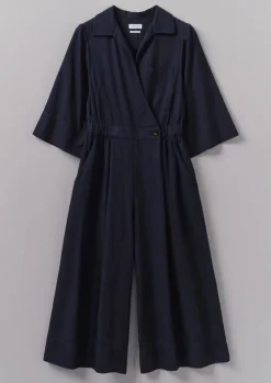 Indigo Twill Culotte Jumpsuit