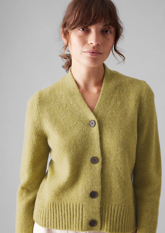 Kaia V-Neck Wool Cardigan