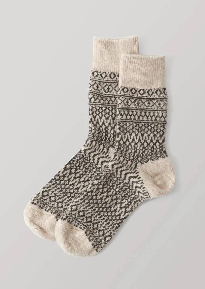 Nishiguchi Kutsushita Wool Jacquard Socks