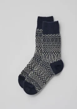 Nishiguchi Kutsushita Wool Jacquard Socks