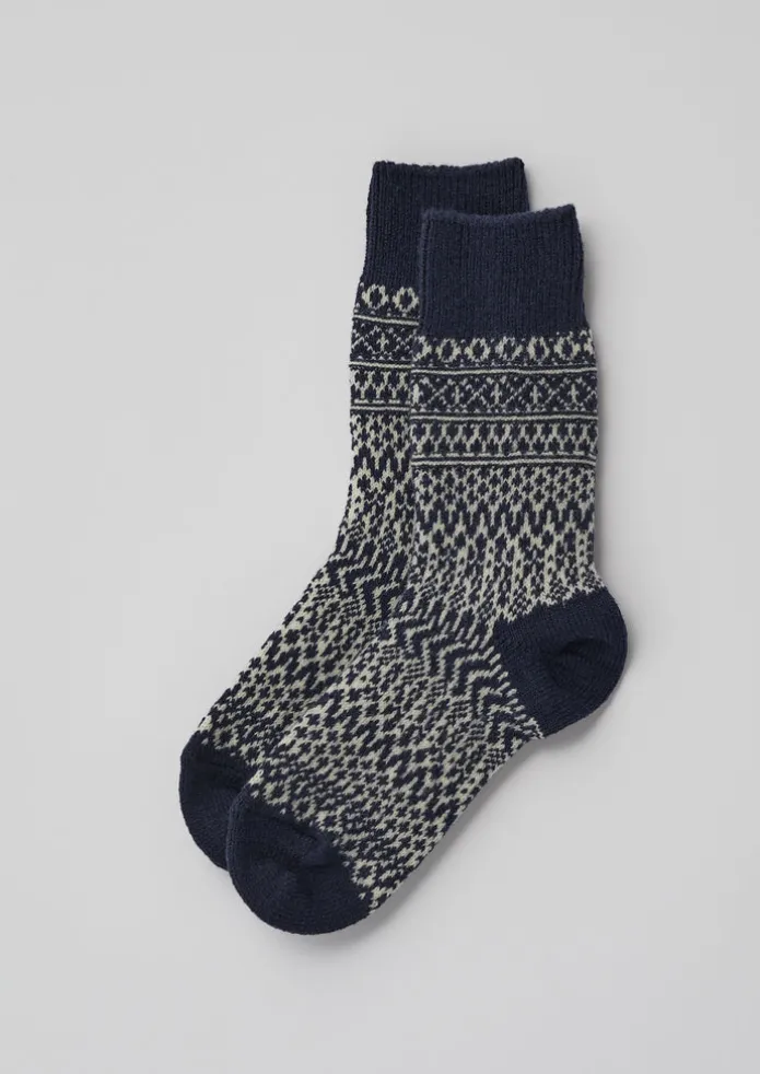 Nishiguchi Kutsushita Wool Jacquard Socks