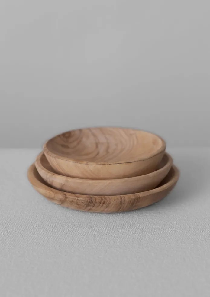 Olive Wood Pinch Pot Set
