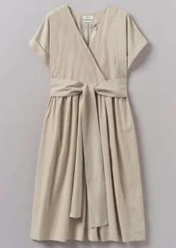 Organic Needlecord Wrap Front Dress