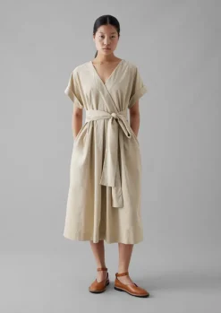 Organic Needlecord Wrap Front Dress