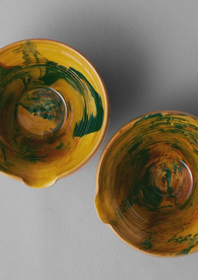 Poterie Barbotine Marbled Pouring Bowl
