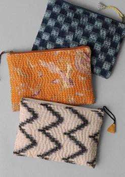 Remnant Fabric Kantha Pouch