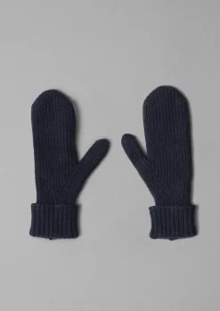 Ribbed Wool Cashmere Mittens