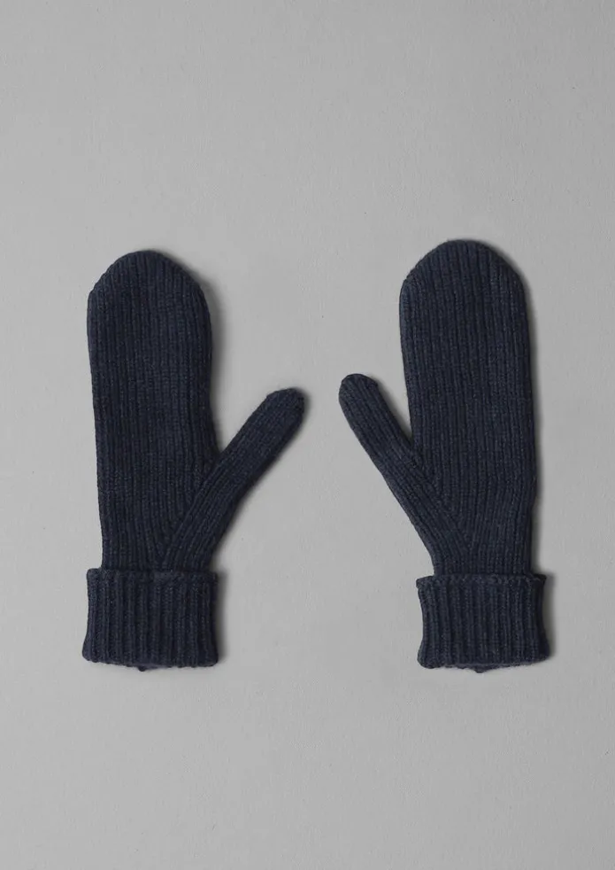 Ribbed Wool Cashmere Mittens