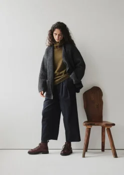 Ribbed Wool Knitted Cardigan
