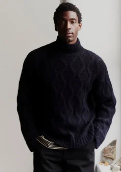 Roll Neck Cable Knit Sweater