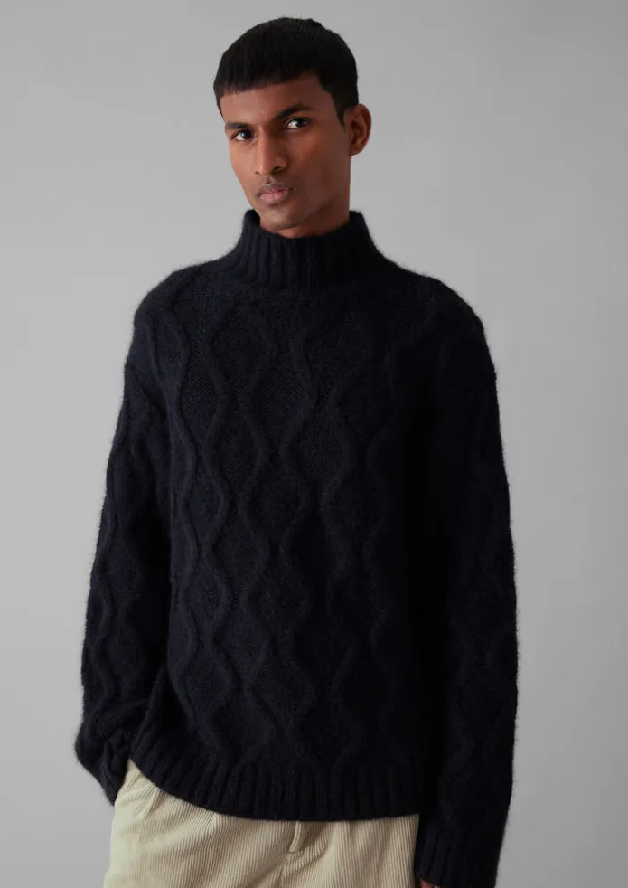 Roll Neck Cable Knit Sweater