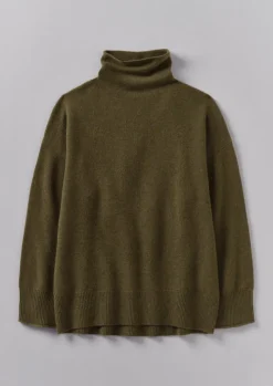 Roll Neck Wool Cashmere Sweater