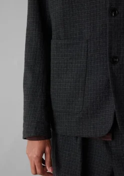Seersucker Wool Cotton Blazer