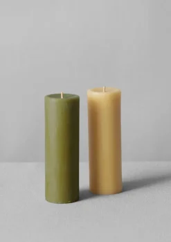 Skar Organics Dyed Beeswax Pillar Candle