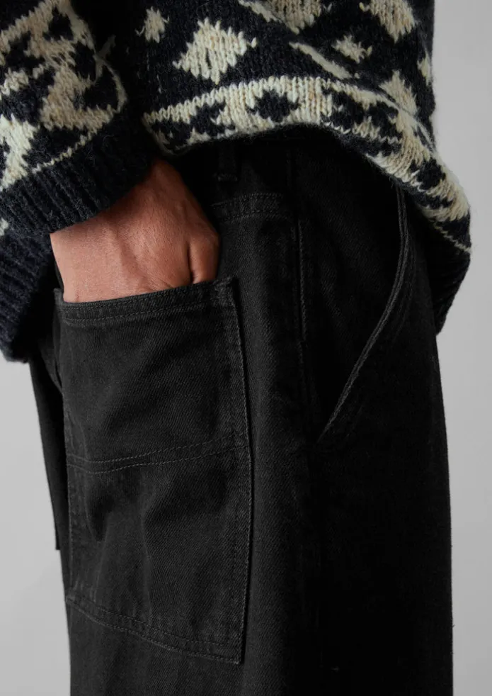Straight Leg Denim Trousers