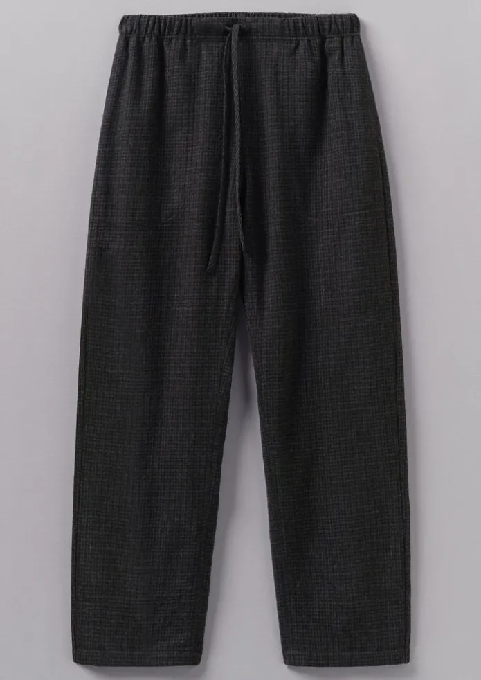 Suki Wool Cotton Seersucker Check Trousers