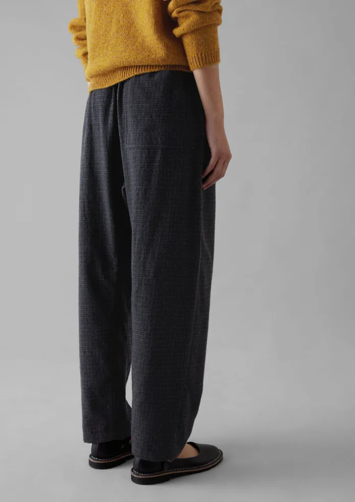 Suki Wool Cotton Seersucker Check Trousers