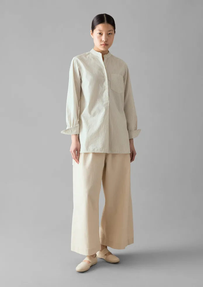 Taro Stripe Cotton Poplin Shirt