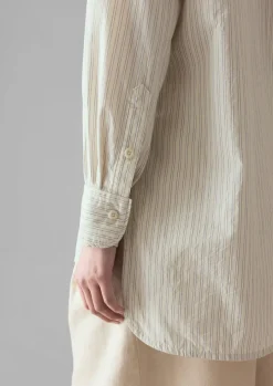 Taro Stripe Cotton Poplin Shirt