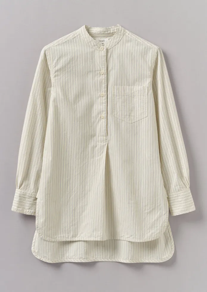 Taro Stripe Cotton Poplin Shirt