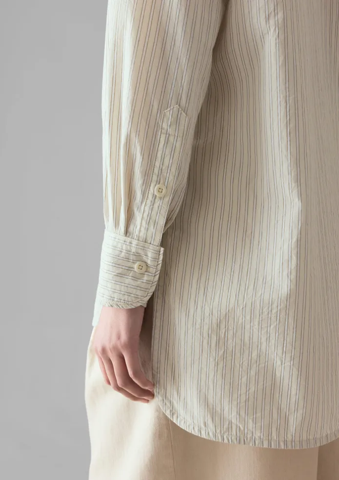 Taro Stripe Cotton Poplin Shirt