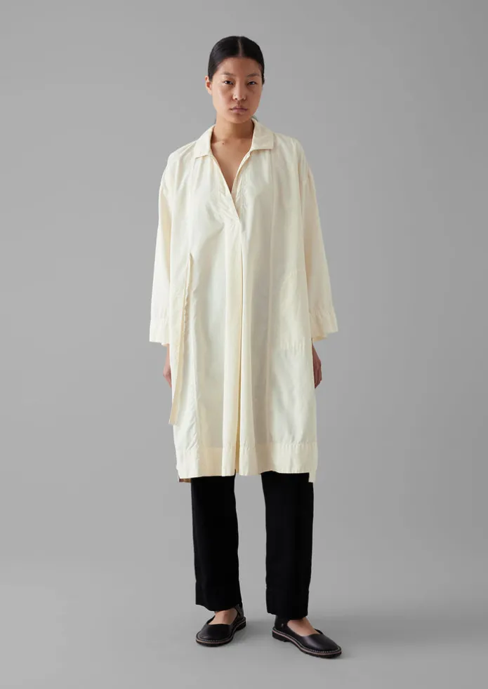 Textured Cotton Poplin Wrap Shirt