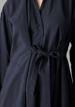 Textured Cotton Poplin Wrap Shirt
