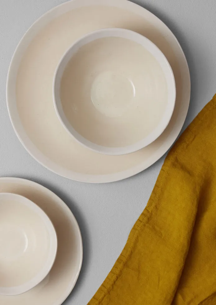 Wonki Ware White Wash Pasta Bowl