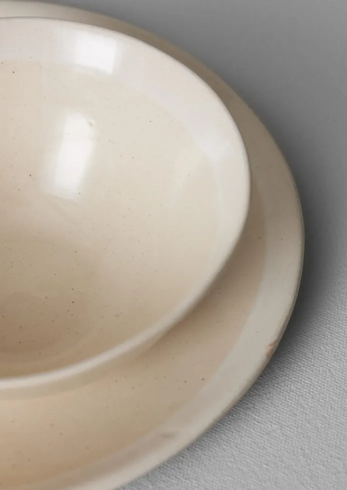 Wonki Ware White Wash Pasta Bowl