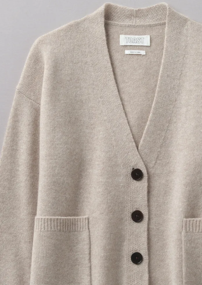 Wool Cashmere Boxy Cardigan
