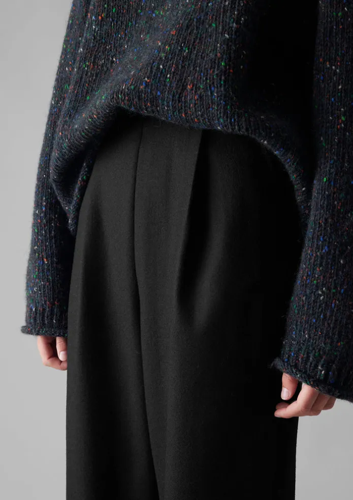 Wool Flannel Pleat Front Trousers