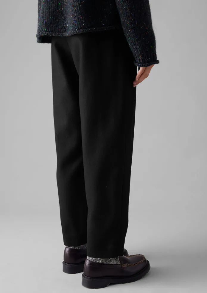 Wool Flannel Pleat Front Trousers